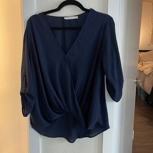 LUSH flowy navy blouse - small